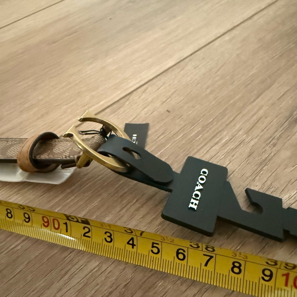 SIGNATURE BUCKLE BELT, 18MM (COACH 89402) B4/KHAKI/SADDLE - Picture 4 of 4